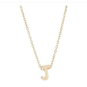 Mini letter J gold necklace in box